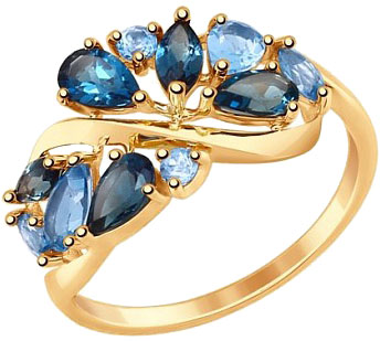 Золотое кольцо SOKOLOV 714844 с топазами, Лондон топазами