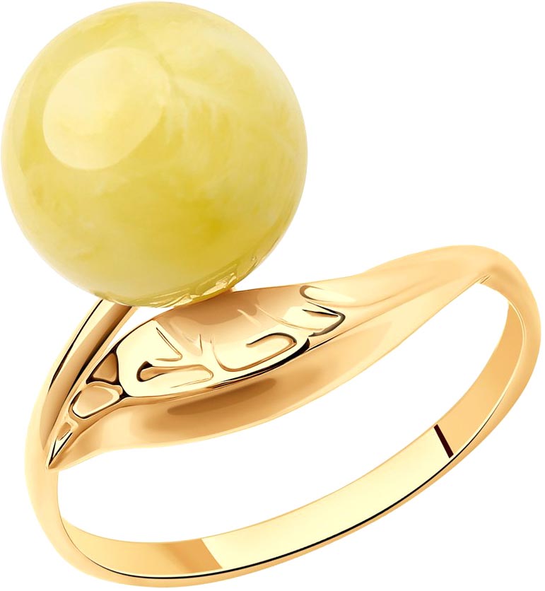 Золотое кольцо SOKOLOV 716478 с янтарем