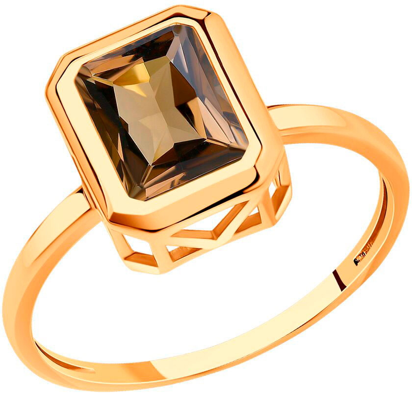 Золотое кольцо SOKOLOV 716837 с раухтопазом
