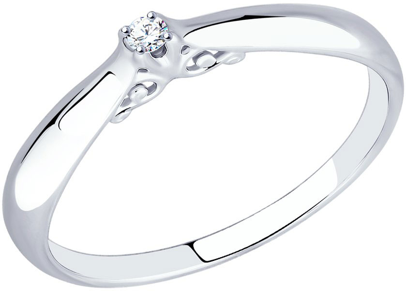 Серебряное помолвочное кольцо SOKOLOV 87010011 с бриллиантом