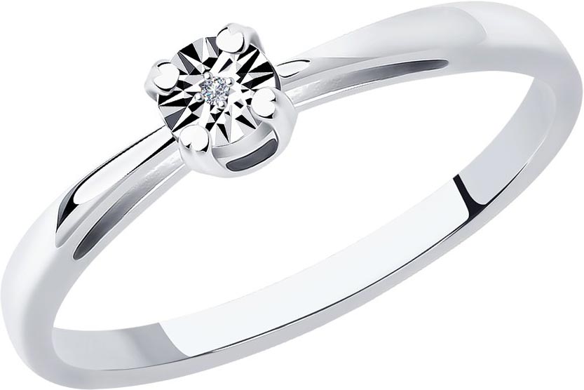 Серебряное кольцо SOKOLOV 87010047 с бриллиантом