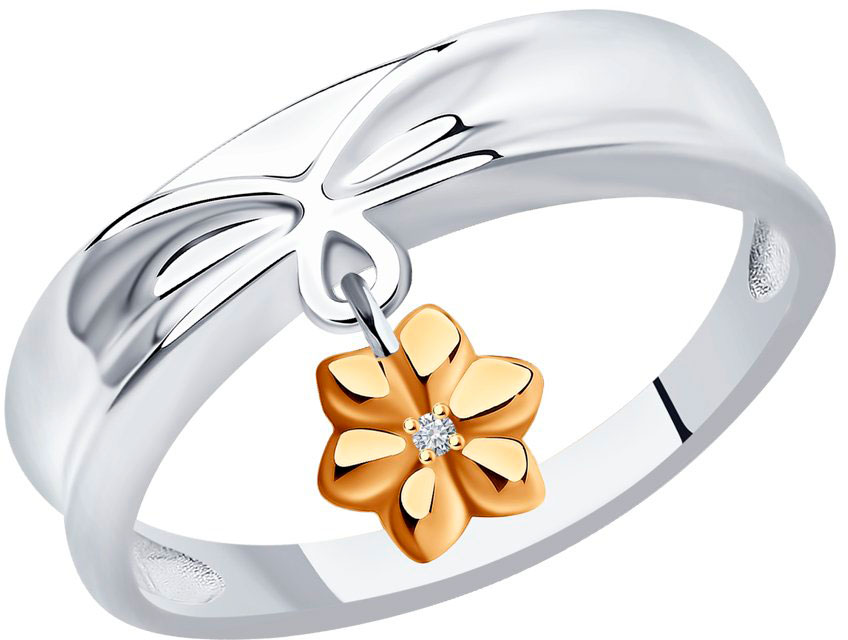Серебряное кольцо SOKOLOV 87010062 с бриллиантом