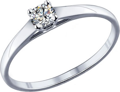 Серебряное помолвочное кольцо SOKOLOV 89010021 с фианитом