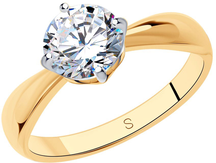Серебряное помолвочное кольцо SOKOLOV 89010096 с фианитом Swarovski
