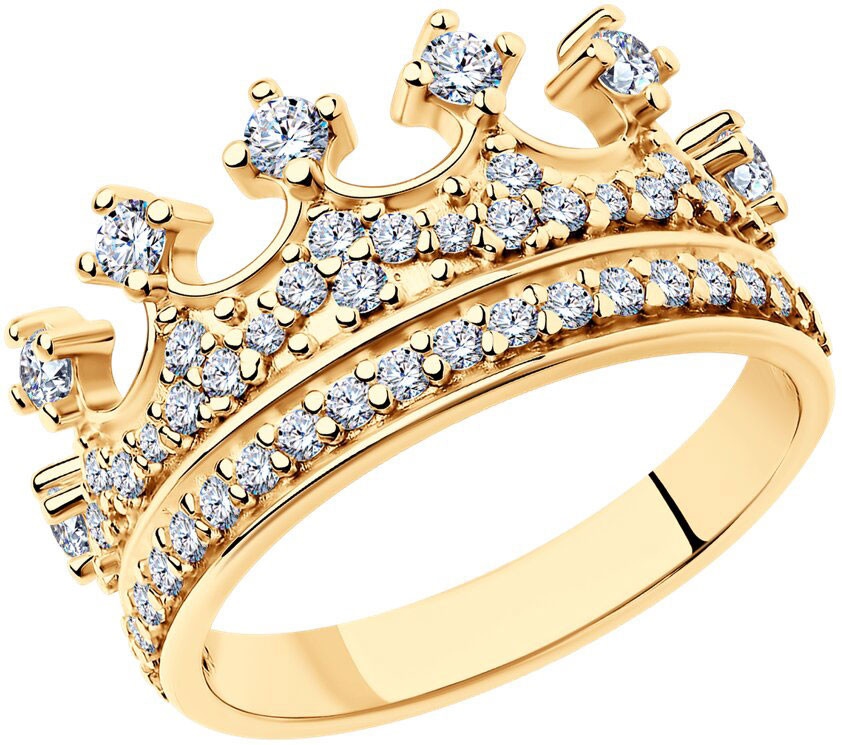 Серебряное кольцо корона SOKOLOV 93010368 с фианитами