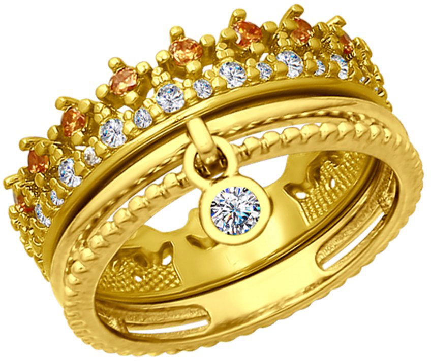Серебряное кольцо корона SOKOLOV 93010705 с фианитами