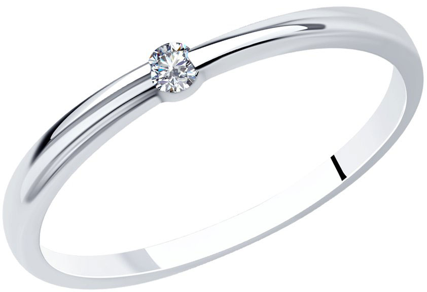 Серебряное помолвочное кольцо SOKOLOV 94010628 с фианитом
