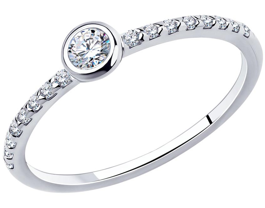 Серебряное помолвочное кольцо SOKOLOV 94010629 с фианитами