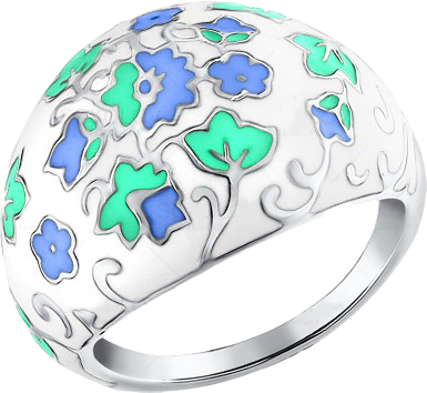Серебряное кольцо SOKOLOV 94011119 с эмалью