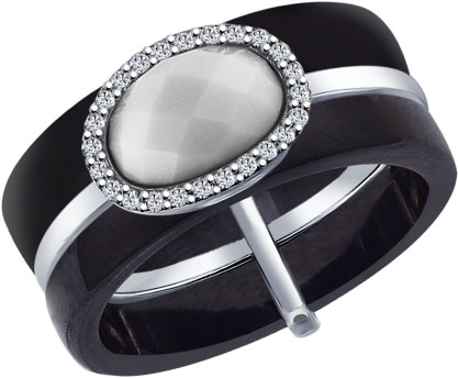Керамическое кольцо SOKOLOV 94011601 с фианитами