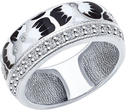 Серебряное кольцо SOKOLOV 94011995 с эмалью с фианитами