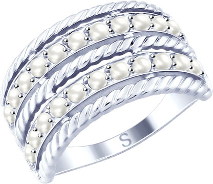Серебряное кольцо SOKOLOV 94012513 с жемчугом