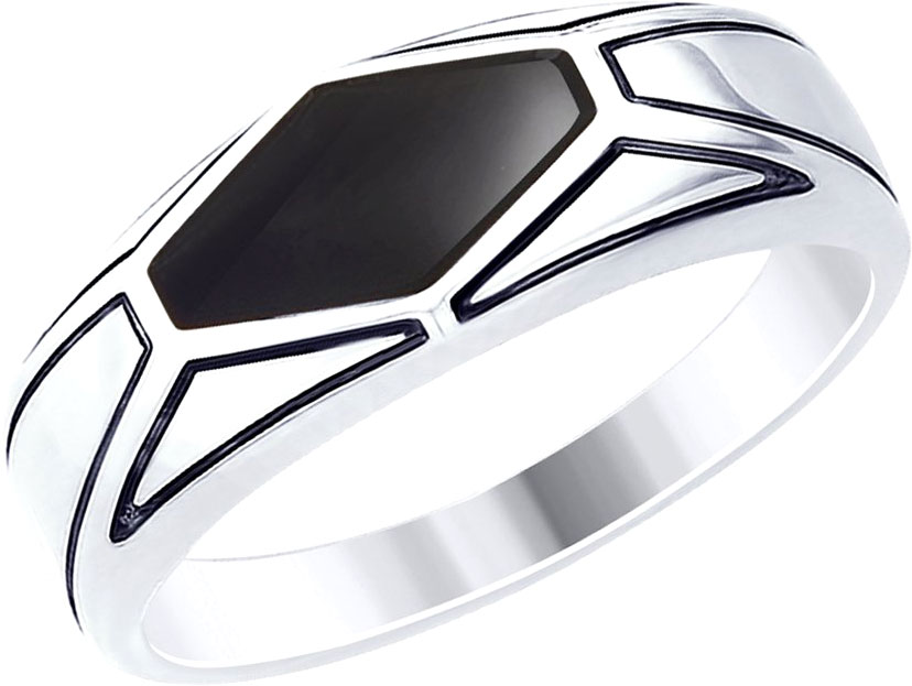 Мужское серебряное кольцо SOKOLOV 94012536 с эмалью
