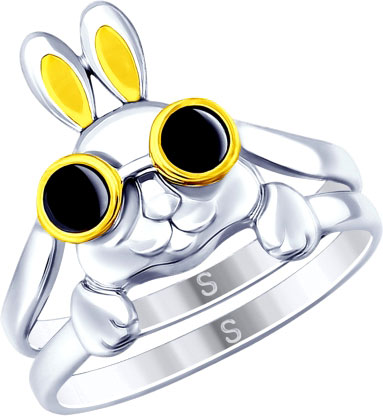 Серебряное наборное кольцо SOKOLOV 94012861 с эмалью