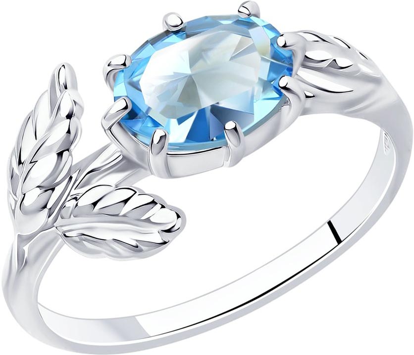 Серебряное кольцо SOKOLOV 94013284 с кристаллом Swarovski