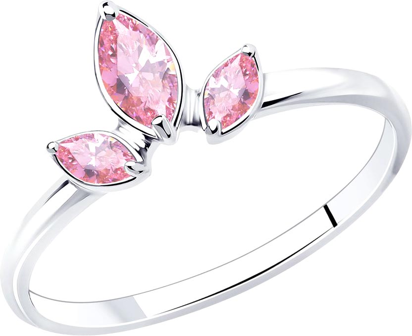 Серебряное кольцо SOKOLOV 94013492 с розовыми фианитами