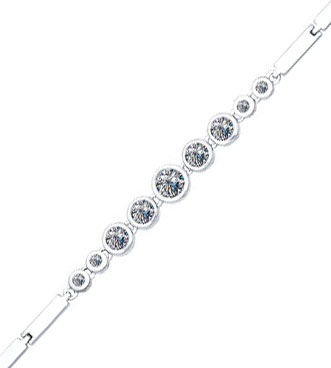 Ювелирный женский серебряный браслет цепь SOKOLOV 94050268 с фианитами — купить в AllTime.ru — фото