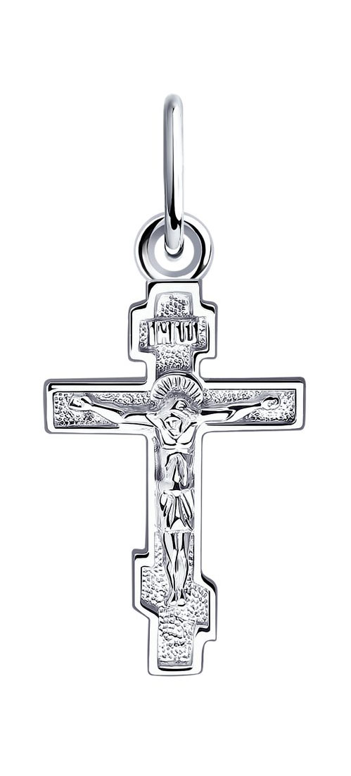 Серебряный православный крестик с распятием SOKOLOV 94120018