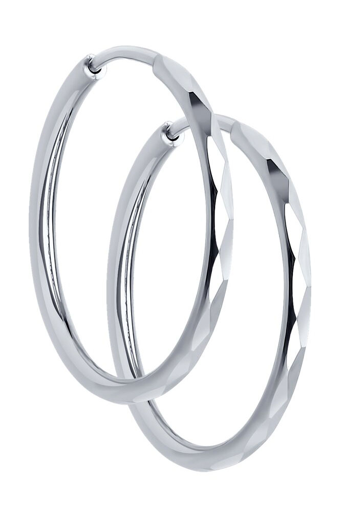 Серебряные серьги кольца конго SOKOLOV 94140072