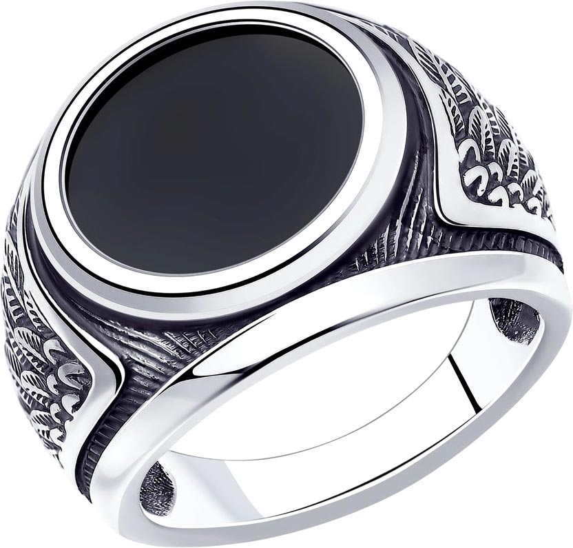 Мужской серебряный перстень SOKOLOV 95010175 с наношпинелью