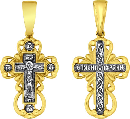 Серебряный православный крестик с распятием SOKOLOV 95120071