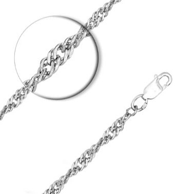 Серебряная цепочка на шею SOKOLOV 968090602_s с плетением сингапур