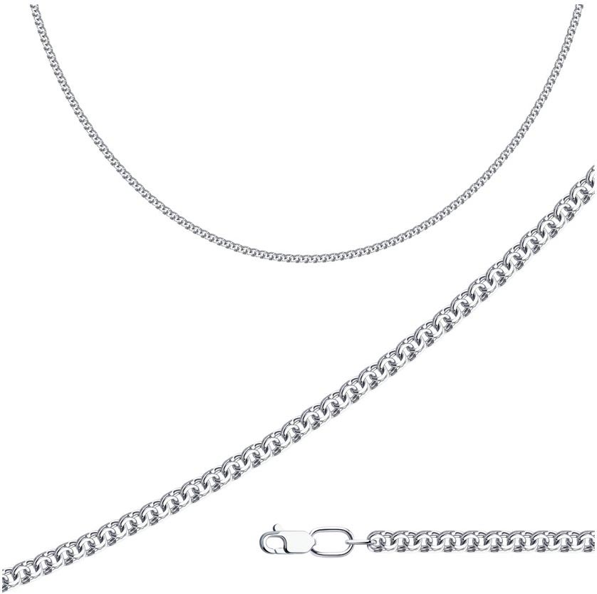 Мужская серебряная цепочка на шею SOKOLOV 968140504_s с плетением бисмарк