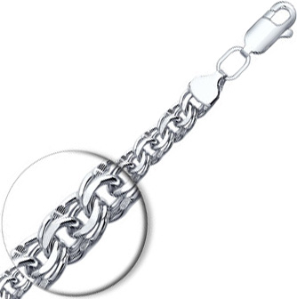 Мужская серебряная цепочка на шею SOKOLOV 968141004_s с плетением бисмарк