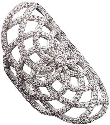 Серебряное кольцо Эстет 01K1510038 с цирконами