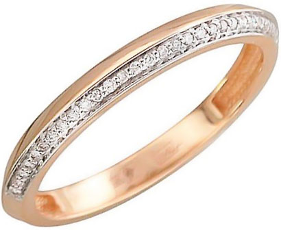Золотое обручальное кольцо Эстет 01K617411 с бриллиантами
