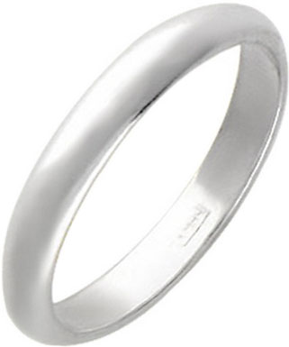 Серебряное обручальное парное кольцо Эстет 01O050011