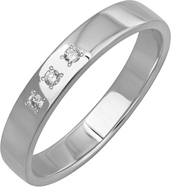 Обручальное кольцо из белого золота Уральский ювелирный завод 1-01266-012 с бриллиантами