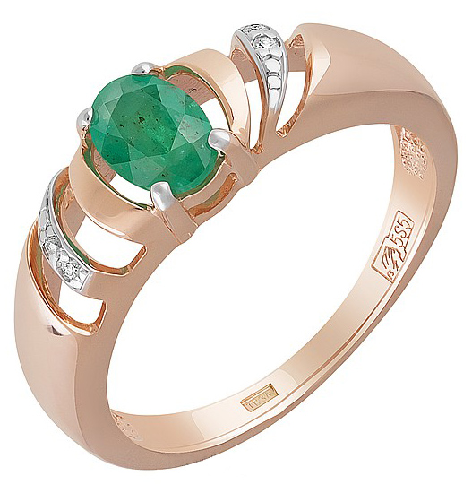 Золотое кольцо Магия Золота KL-814K-321-1-15-00 с изумрудом, бриллиантами