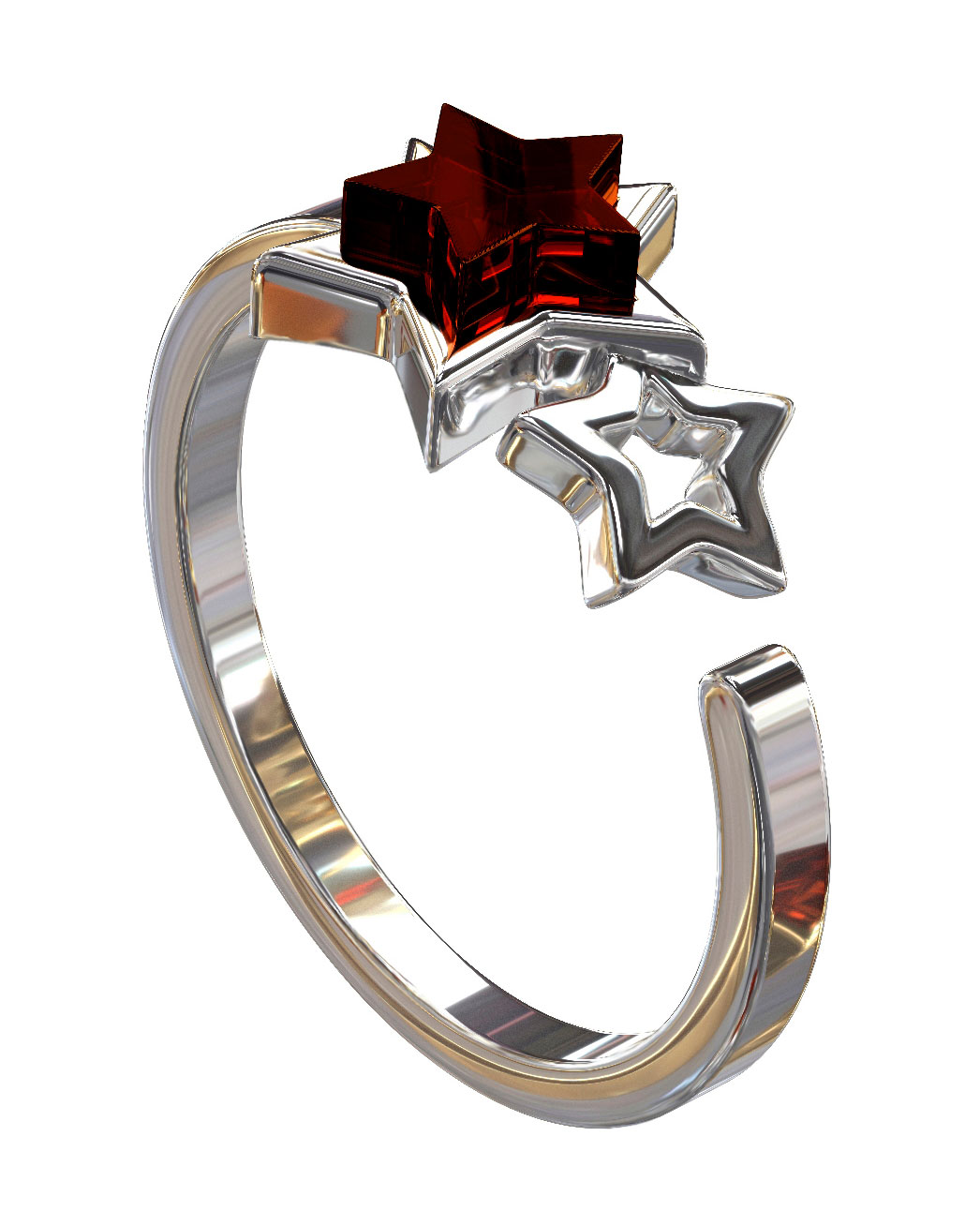 Серебряное открытое кольцо Sun Stone R10010-2RV с янтарем
