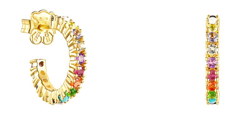 Серьги-обручи Straight Color из вермеля с драгоценными камнями TOUS 112723570