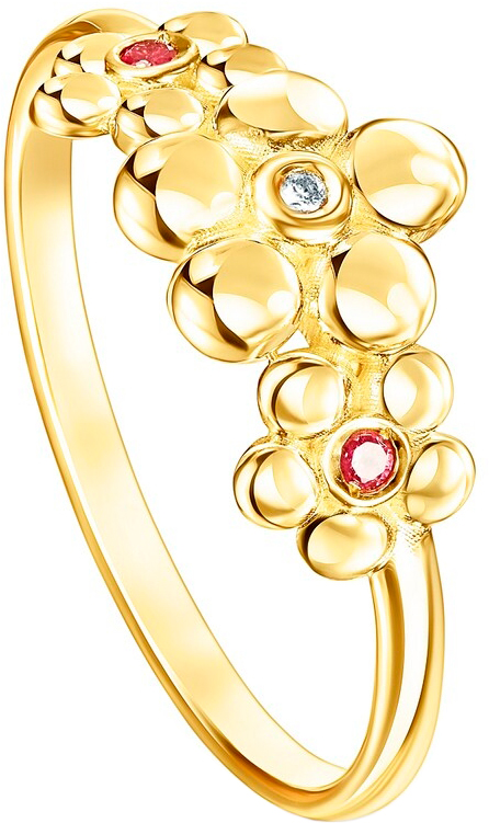 Золотое кольцо Fragile Nature с бриллиантом и рубинами TOUS 118655011