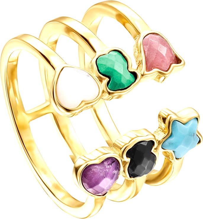 Открытое кольцо Glory из вермеля с драгоценными камнями TOUS 918595520