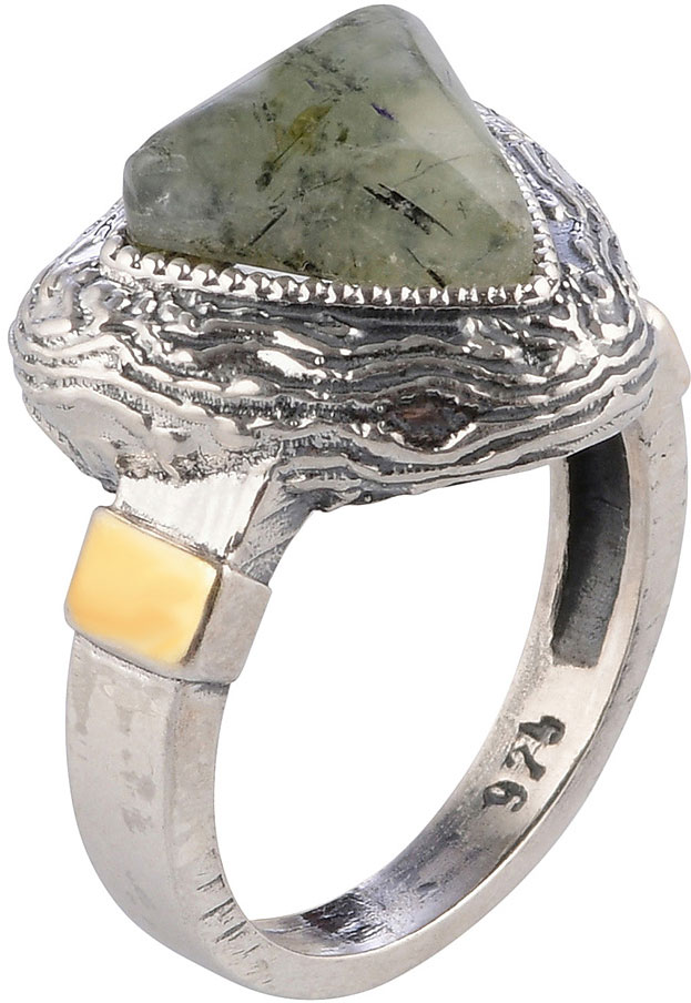 Серебряное кольцо Верона Rrr1259z18 с пренитом