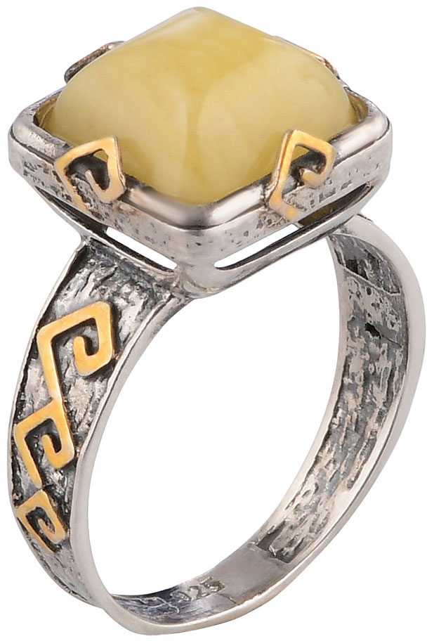 Серебряное кольцо Верона Rrr1299z24 с янтарем