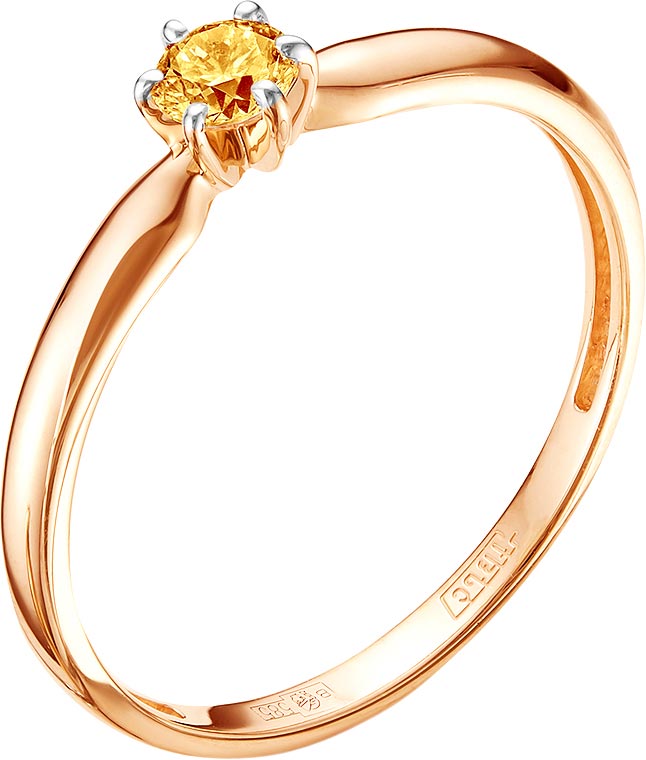 Золотое кольцо Vesna jewelry 1037-151-229-00 с оранжевым бриллиантом