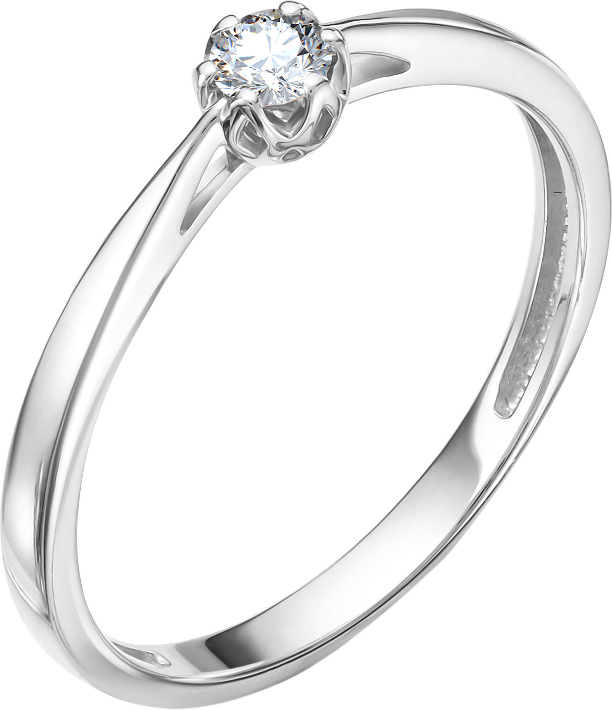 Помолвочное кольцо из белого золота Vesna jewelry 1042-251-00-00 с бриллиантом