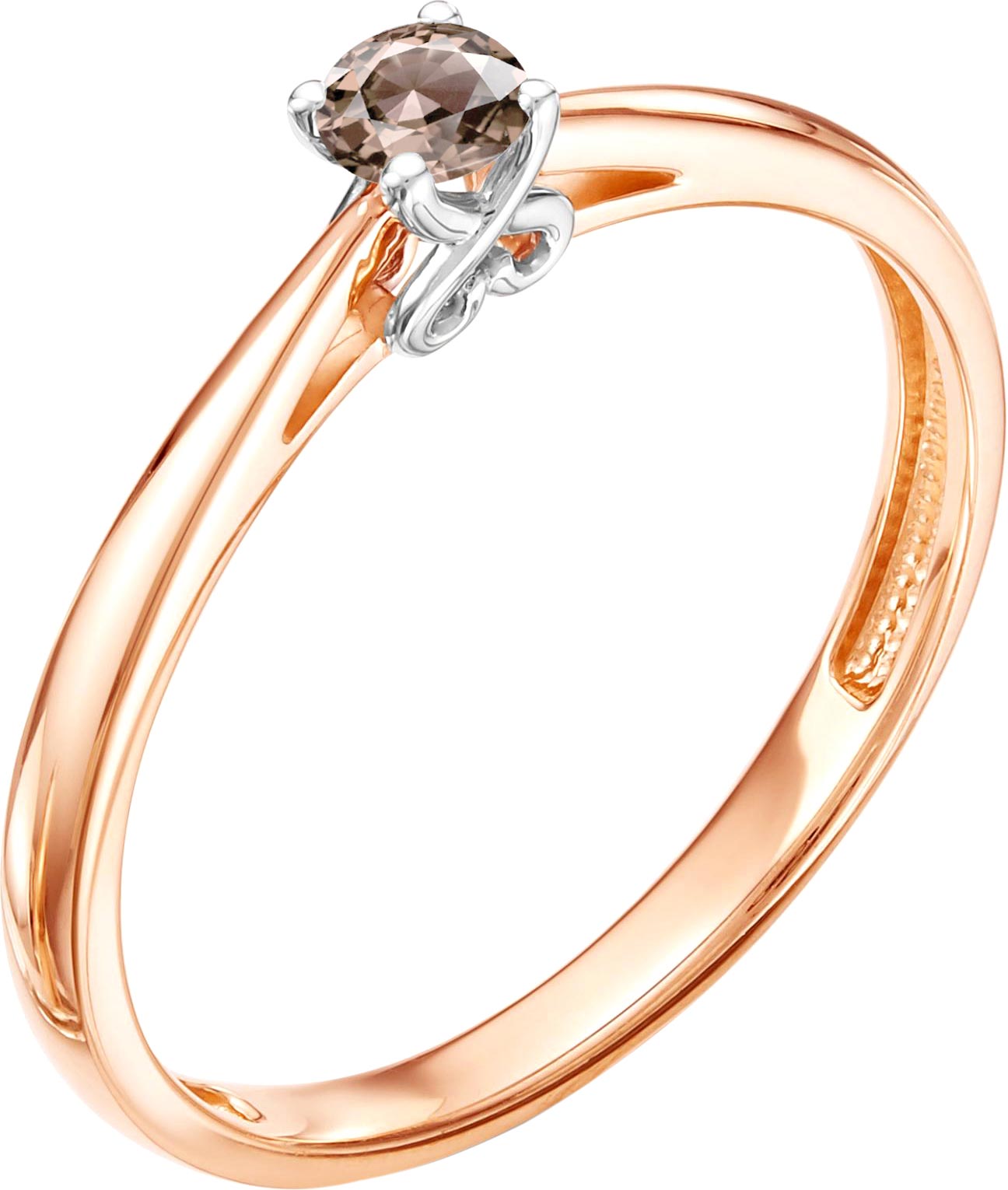Золотое кольцо Vesna jewelry 1053-151-09-00 с коньячным бриллиантом