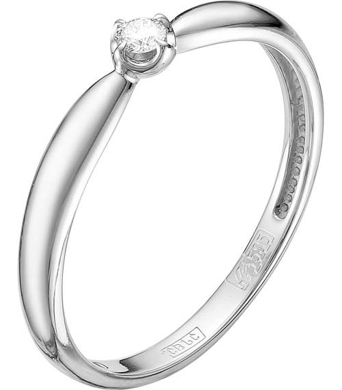 Помолвочное кольцо из белого золота Vesna jewelry 1054-251-00-00 с бриллиантом