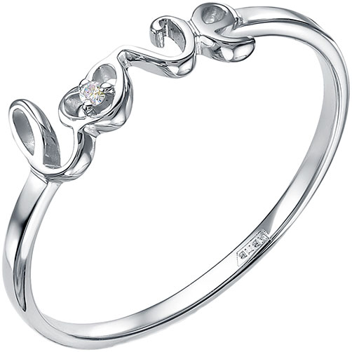Кольцо из белого золота ''Love'' Vesna jewelry 11324-251-01-00 с бриллиантом
