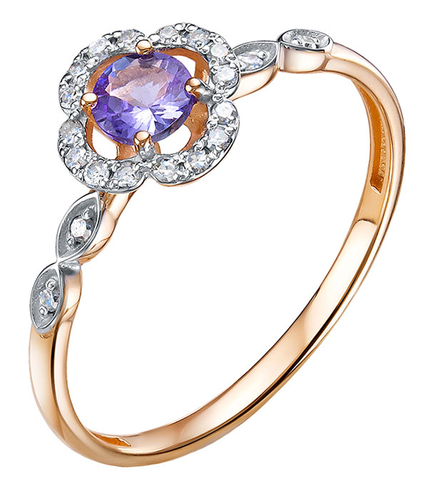 Золотое кольцо Vesna jewelry 11520-151-141-00 с танзанитом, бриллиантами