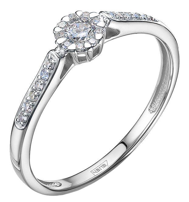 Помолвочное кольцо из белого золота Vesna jewelry 11602-251-46-00 с бриллиантами