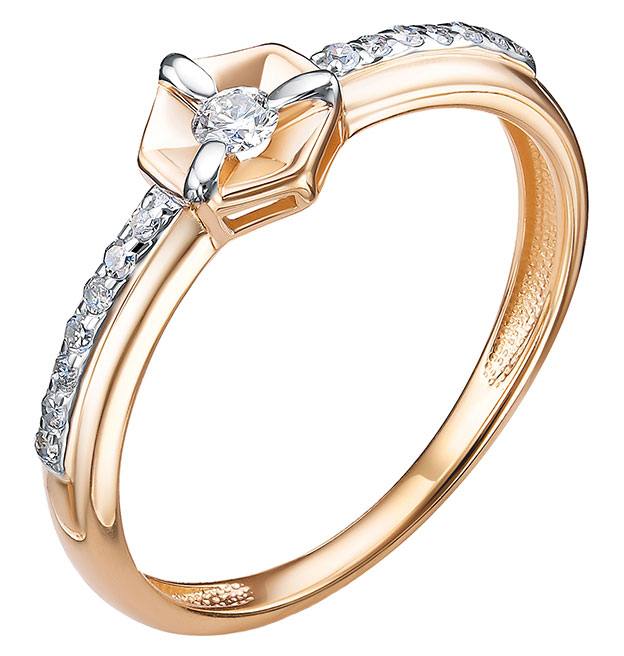 Золотое кольцо Vesna jewelry 11636-151-46-00 с бриллиантами
