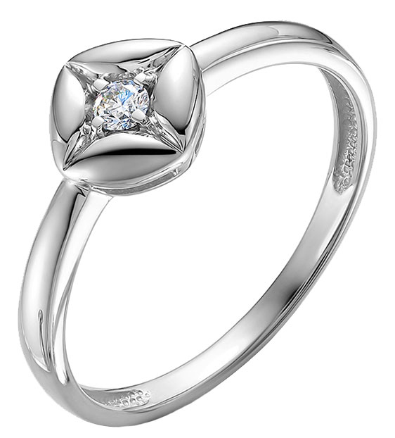Кольцо из белого золота Vesna jewelry 11638-251-00-00 с бриллиантом