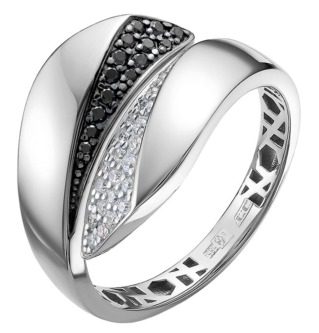Открытое кольцо из белого золота Vesna jewelry 11913-256-142-00 с бриллиантами