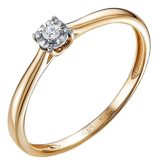Золотое помолвочное кольцо Vesna jewelry 12053-159-00-00 с бриллиантом